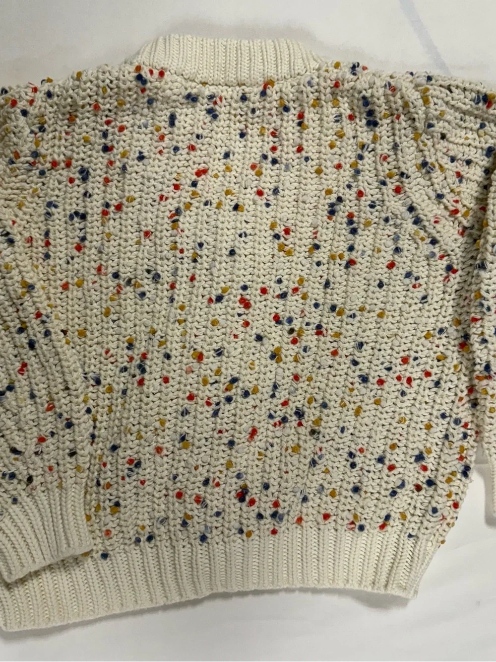 Hanna Andersson Girls Confetti Knit Cardigan Sweater 120 6-7